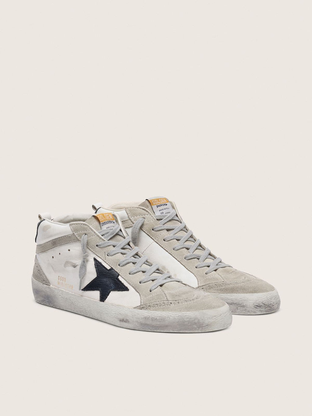 Golden Goose Mid Star Uomo Bianche con Stella Nera