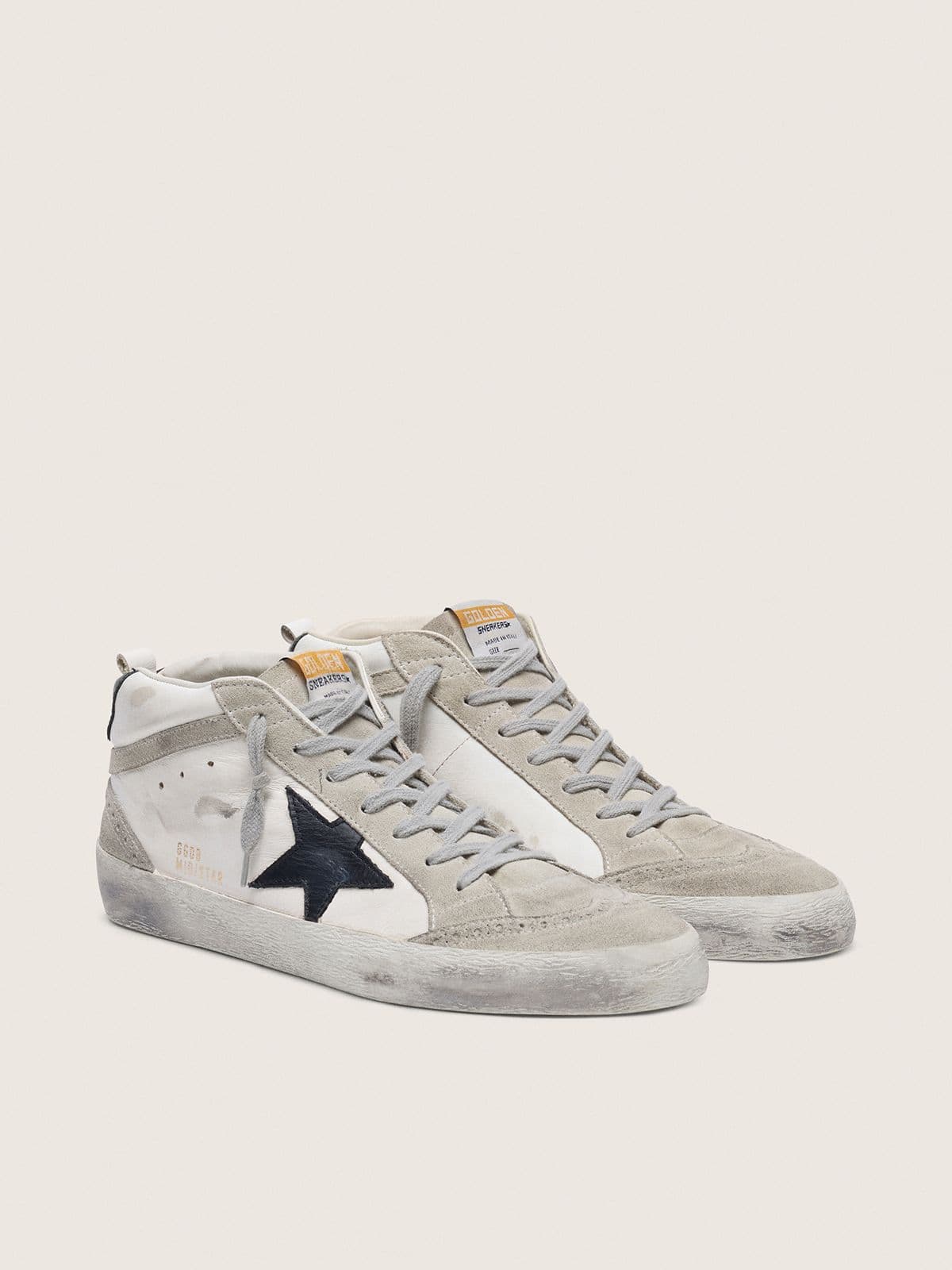 Golden Goose Mid Star Uomo Bianche con Stella Nera
