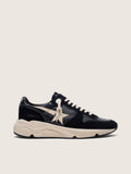 Golden Goose Running Sole Uomo in Nappa e Suede Neri con Stella Bianca