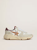 Golden Goose Running Sole Uomo in Nylon e Suede con Stella in Pelle Marrone e Talloncino in Pelle Bordeaux
