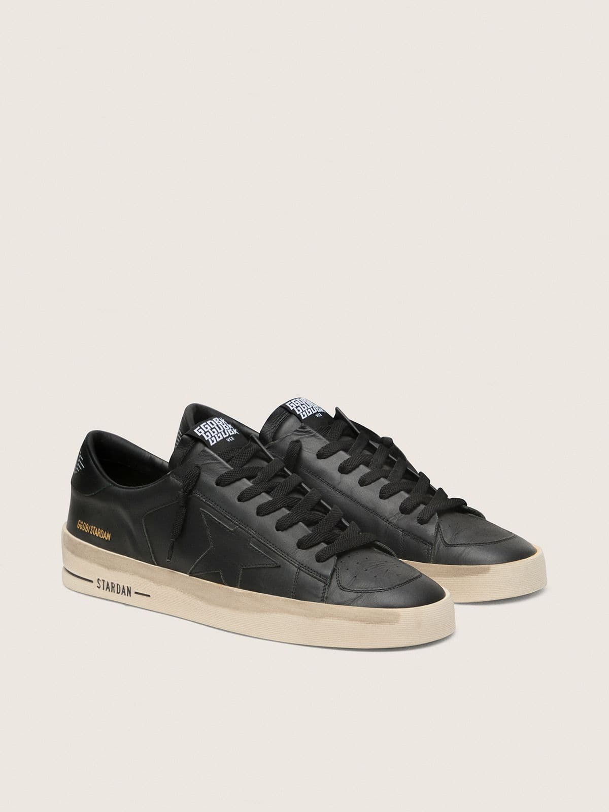 Golden Goose Stardan Uomo in Pelle Total Black