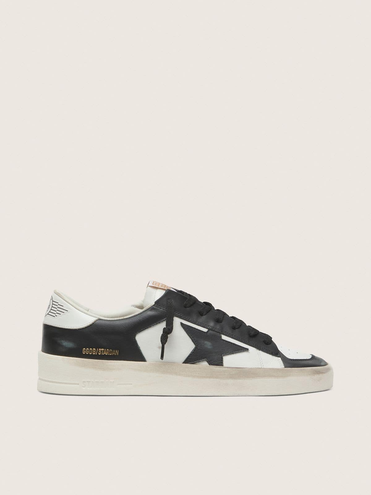 Golden Goose Stardan Uomo in Pelle Bianca e Nera