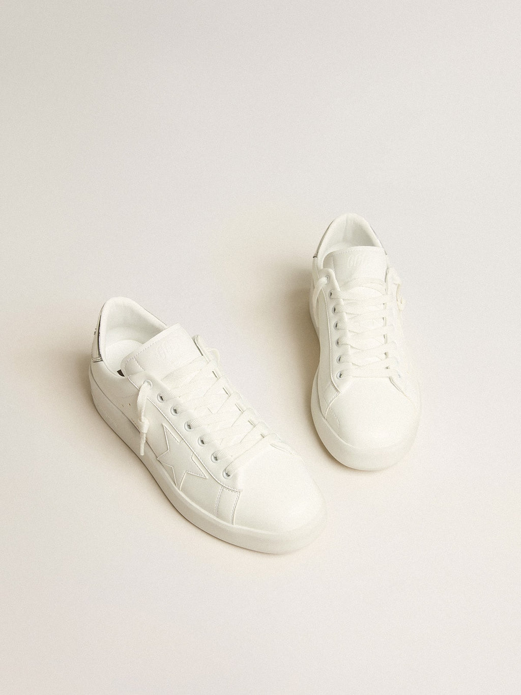 Golden Goose Purestar Uomo Bio Based con Stella Bianca e Talloncino Effetto Specchio