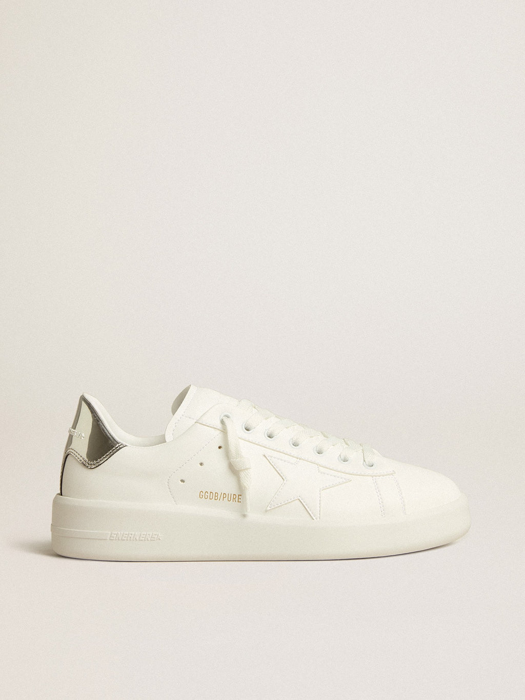 Golden Goose Purestar Uomo Bio Based con Stella Bianca e Talloncino Effetto Specchio