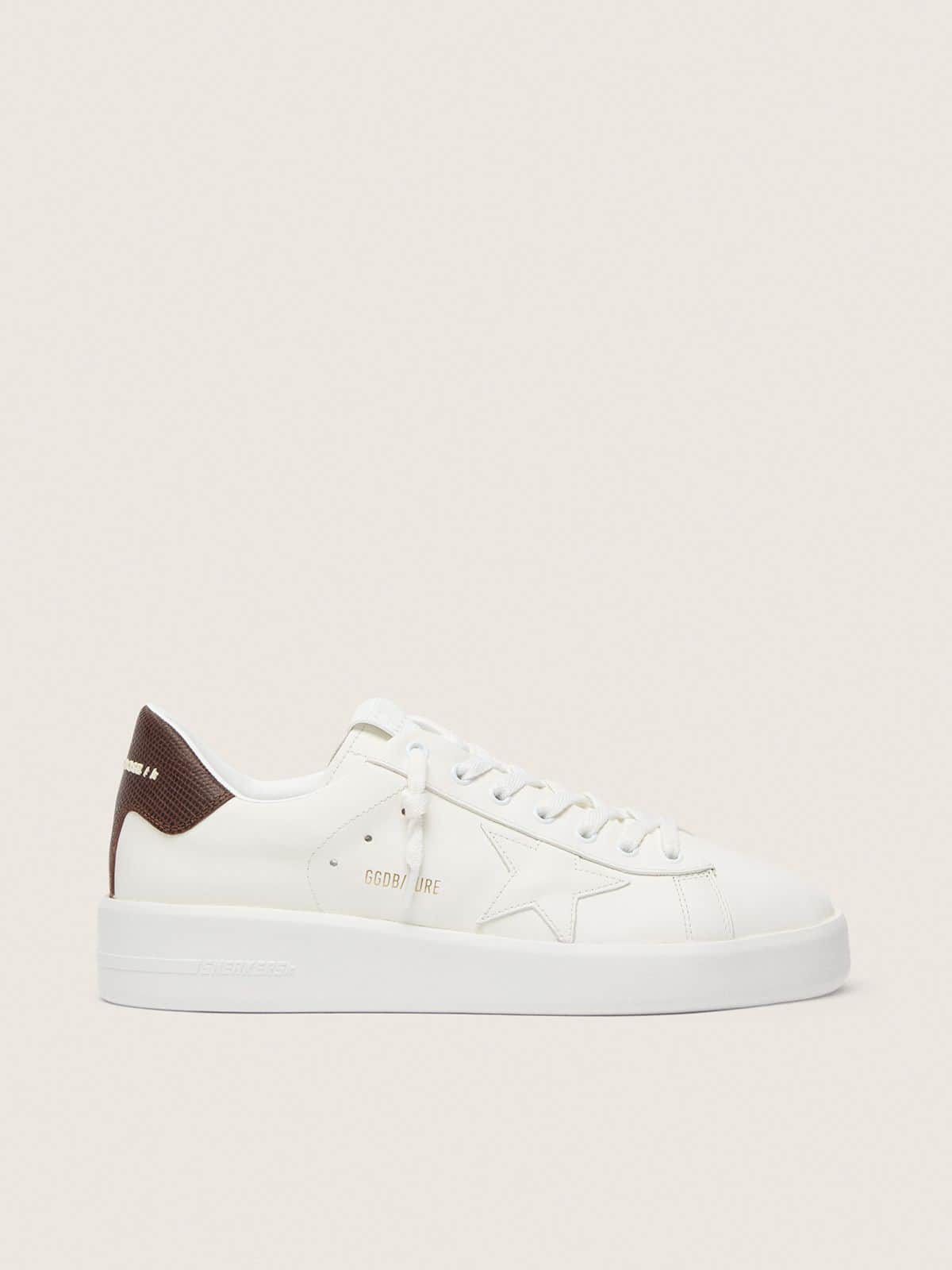 Golden Goose Purestar con Stella Bianca e Talloncino con Stampa Lucertola Bordeaux