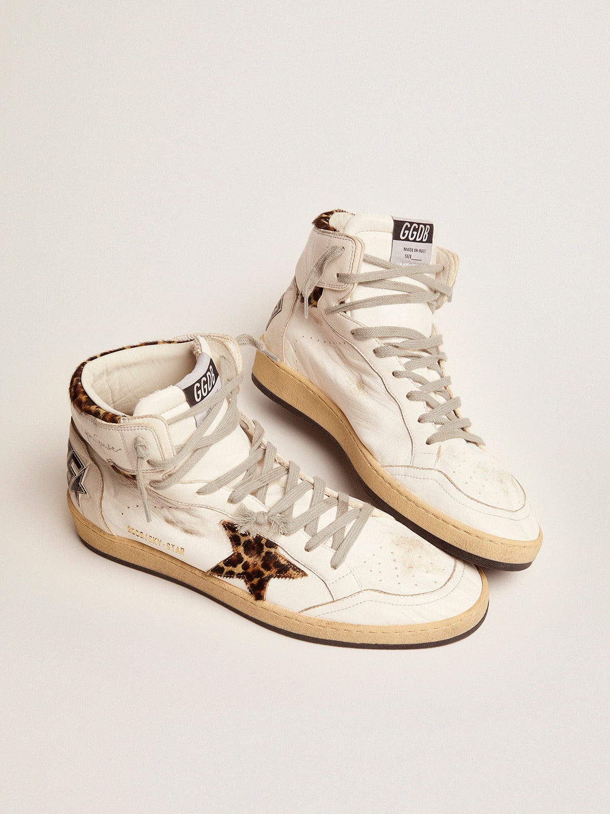 Golden Goose Sky Star con Firma Sulla Caviglia e Inserti in Cavallino Leo