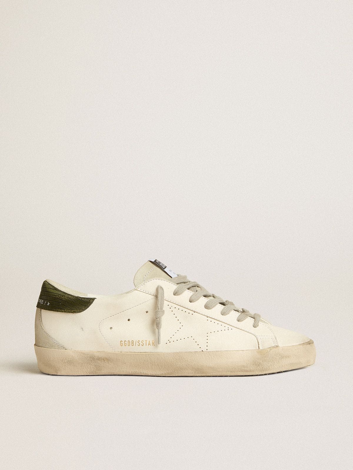 Golden Goose Super-Star Bio Based Uomo con Stella Traforata e Talloncino Verde