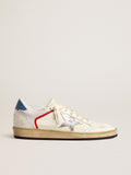 Golden Goose Ball Star in Nappa e Rete con Stella in Pelle Laminata Argento