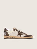 Golden Goose Ball Star Uomo in Nappa e Rete con Stella in Suede e Inserti in Pelle Marrone