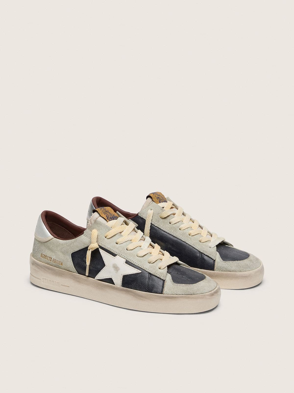 Golden Goose Stardan Uomo in Suede e Pelle con Stella in Pelle e Talloncino Laminato