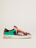 Golden Goose Stardan Uomo Lab in Pelle Verniciata e Rete con Stella in Gomma