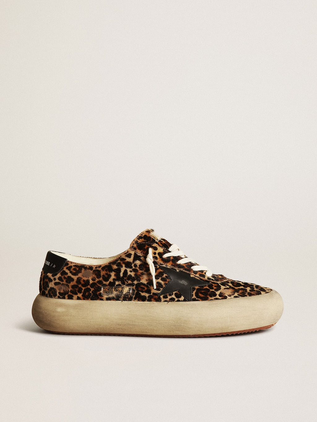 Golden Goose Space Star Uomo in Cavallino Leo con Stella e Talloncino Neri