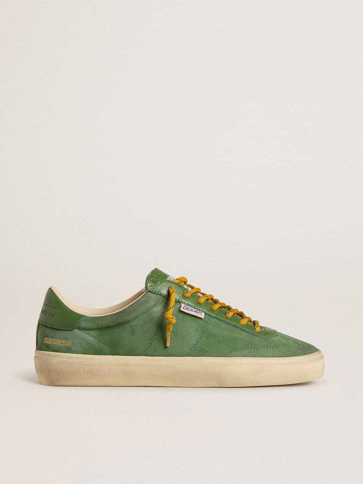 Golden Goose Soul Star Uomo in Suede Verde con Talloncino in Pelle Verde