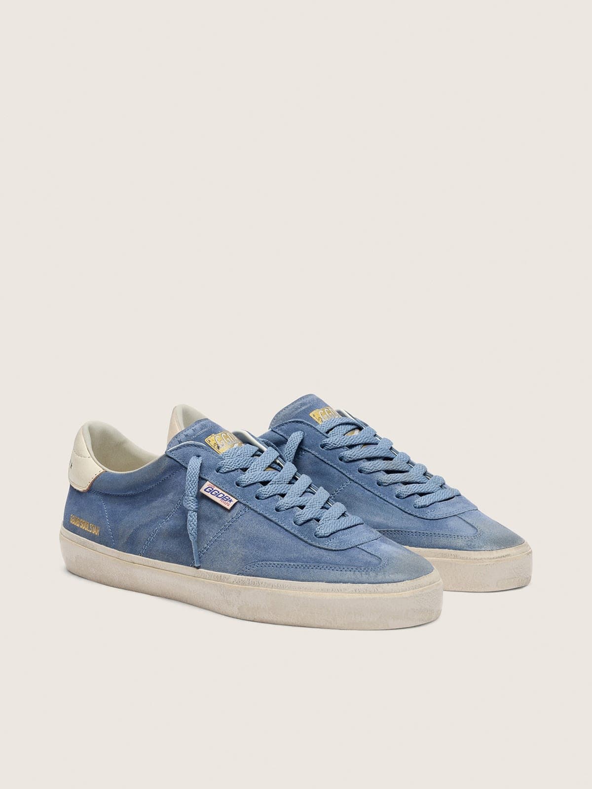 Golden Goose Soul Star Uomo in Suede Blu Denim