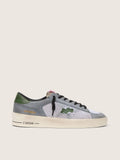 Golden Goose Stardan Uomo in Suede Color Azzurro Polvere con Stella e Talloncino in Pelle Verde
