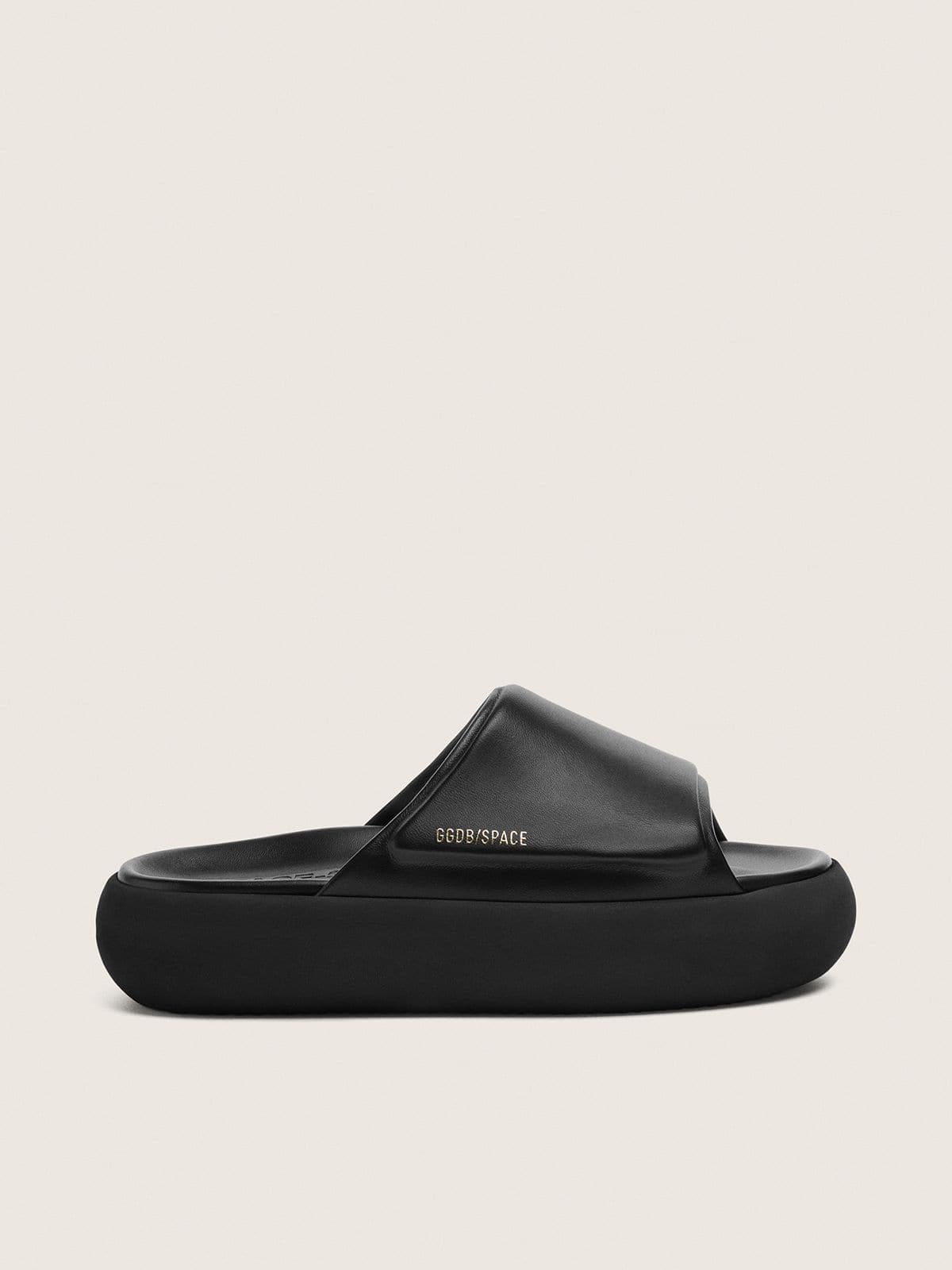 Golden Goose Ciabatte Space Star Uomo in Pelle Nera