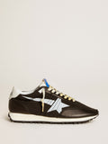 Golden Goose Marathon Uomo con Tomaia in Nylon di Colore Nero e Stella Bianca
