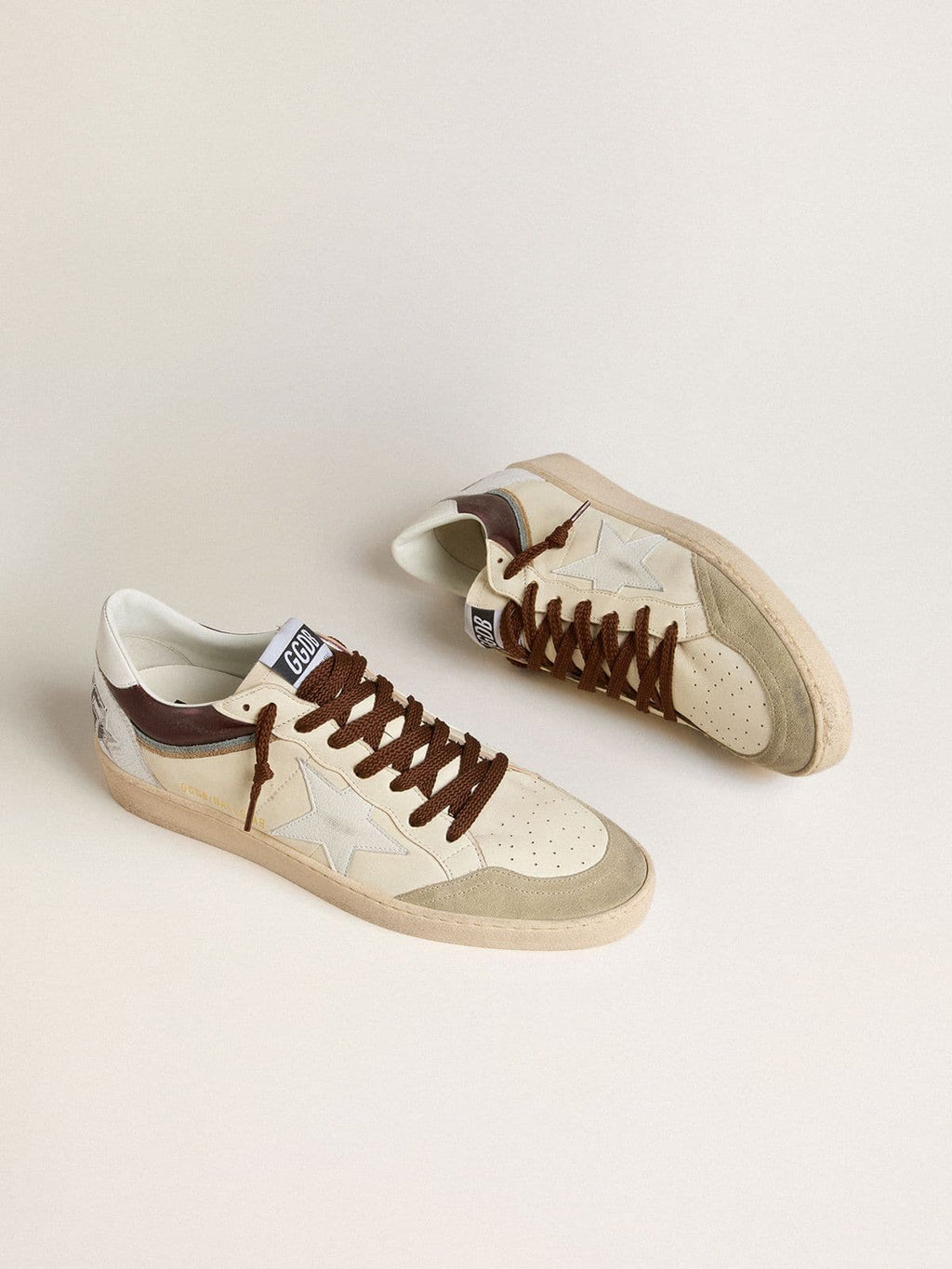 Golden Goose Ball Star Uomo Ltd in Nappa con Stella in Nappa e Talloncino in Pelle