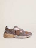 Golden Goose Dad Star Uomo in Suede e Rete Lilla con Stella e Talloncino in Pelle Laminata