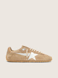 Golden Goose Marathon Speed Uomo con Tomaia in Suede Tabacco e Stella Color Argento