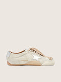 Golden Goose True-Star Uomo in Suede Grigio Chiaro con Stella e Talloncino Laminati Argento