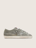 Golden Goose Super-Star Ltd Uomo in Suede Traforato Verde e Stella in Suede Ton sur Ton