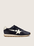 NUOVO ARRIVO - Golden Goose Marathon Uomo in suede blu scuro con stella e talloncino in pelle bianchi