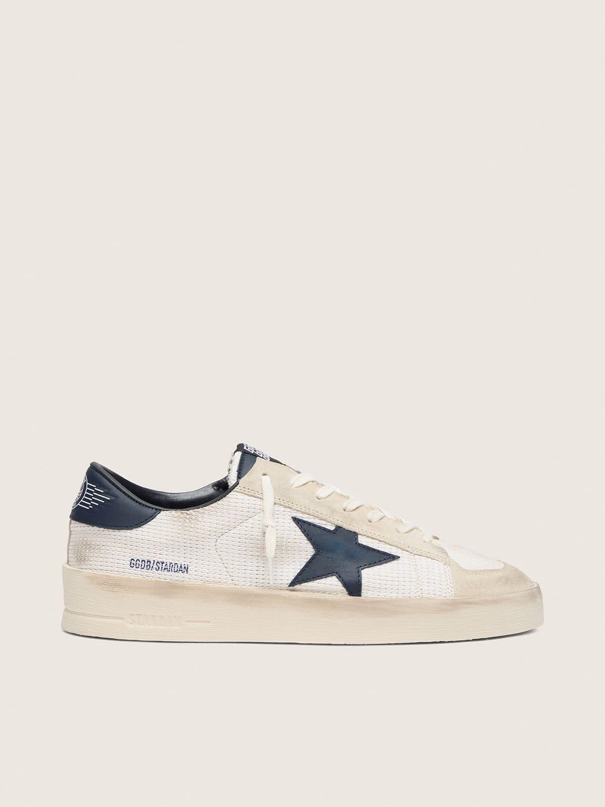 NUOVO ARRIVO - Golden Goose Stardan Uomo in suede beige con stella blu