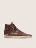 Golden Goose Francy Ltd Uomo in Pelle Marrone Scuro con Stella Beige