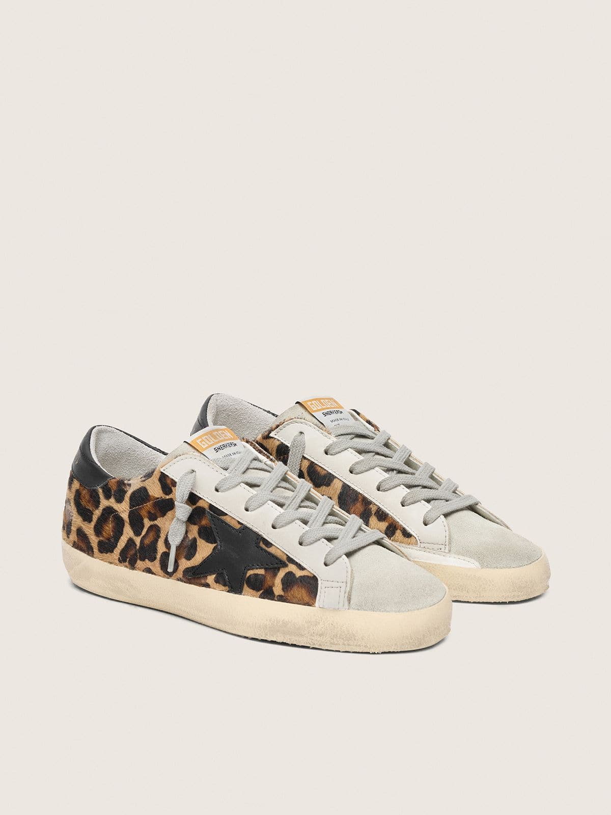 Golden Goose Super-Star Donna in Pelle Stampa Leo