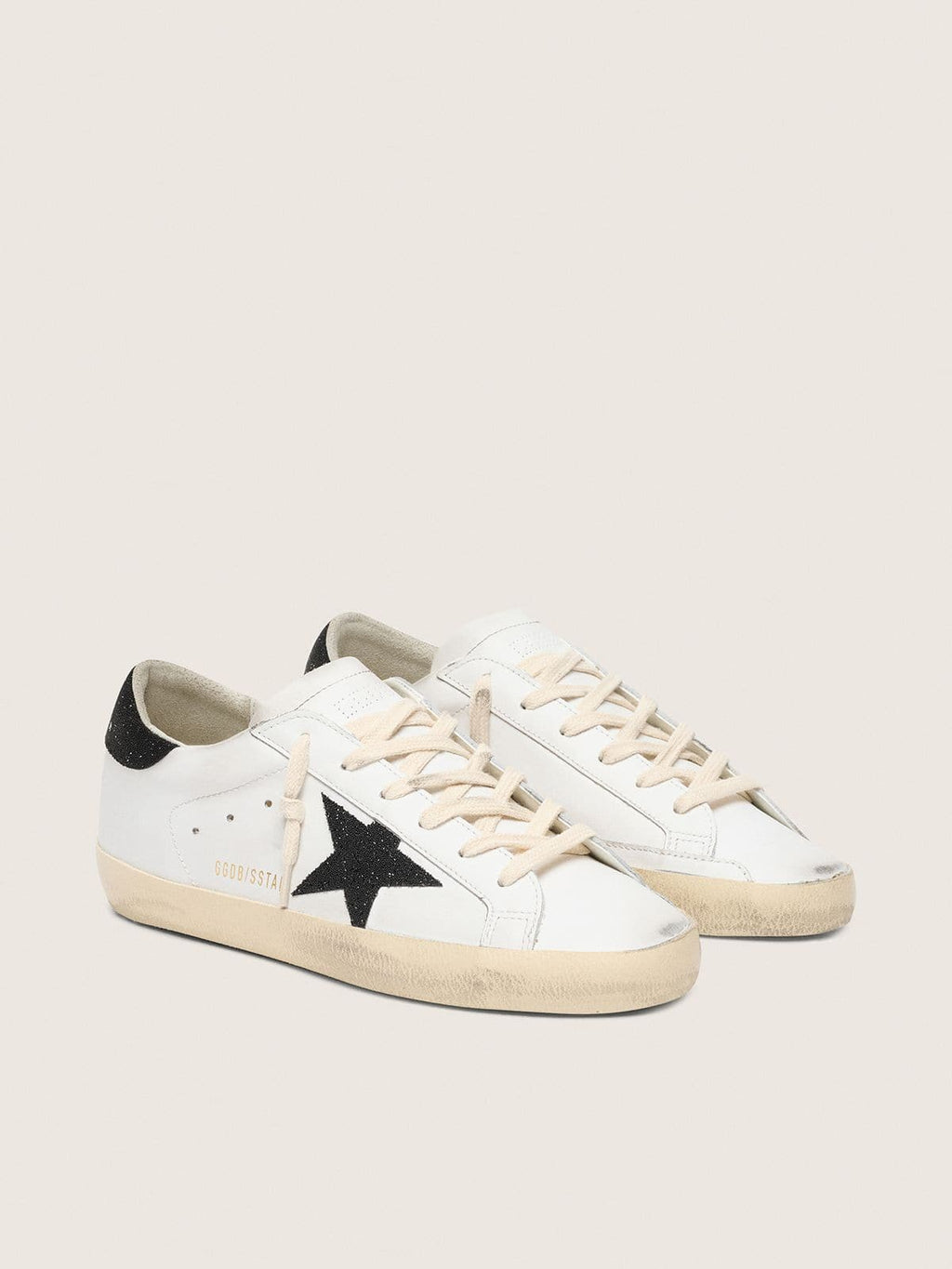 Golden Goose Super-Star Donna con Stella e Talloncino in Cristalli Swarovski Neri