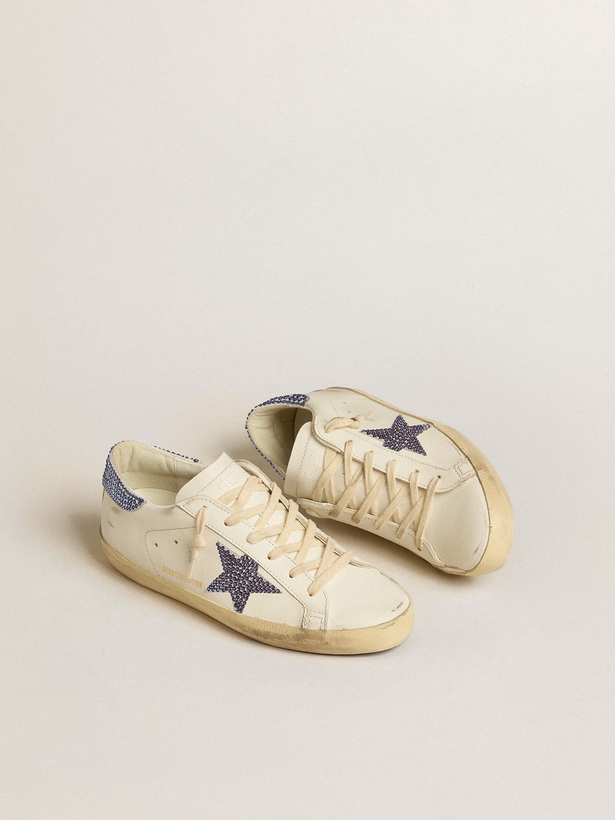 Golden Goose Super-Star Donna Ltd con Stella e Talloncino in Suede con Cristalli Swarovski