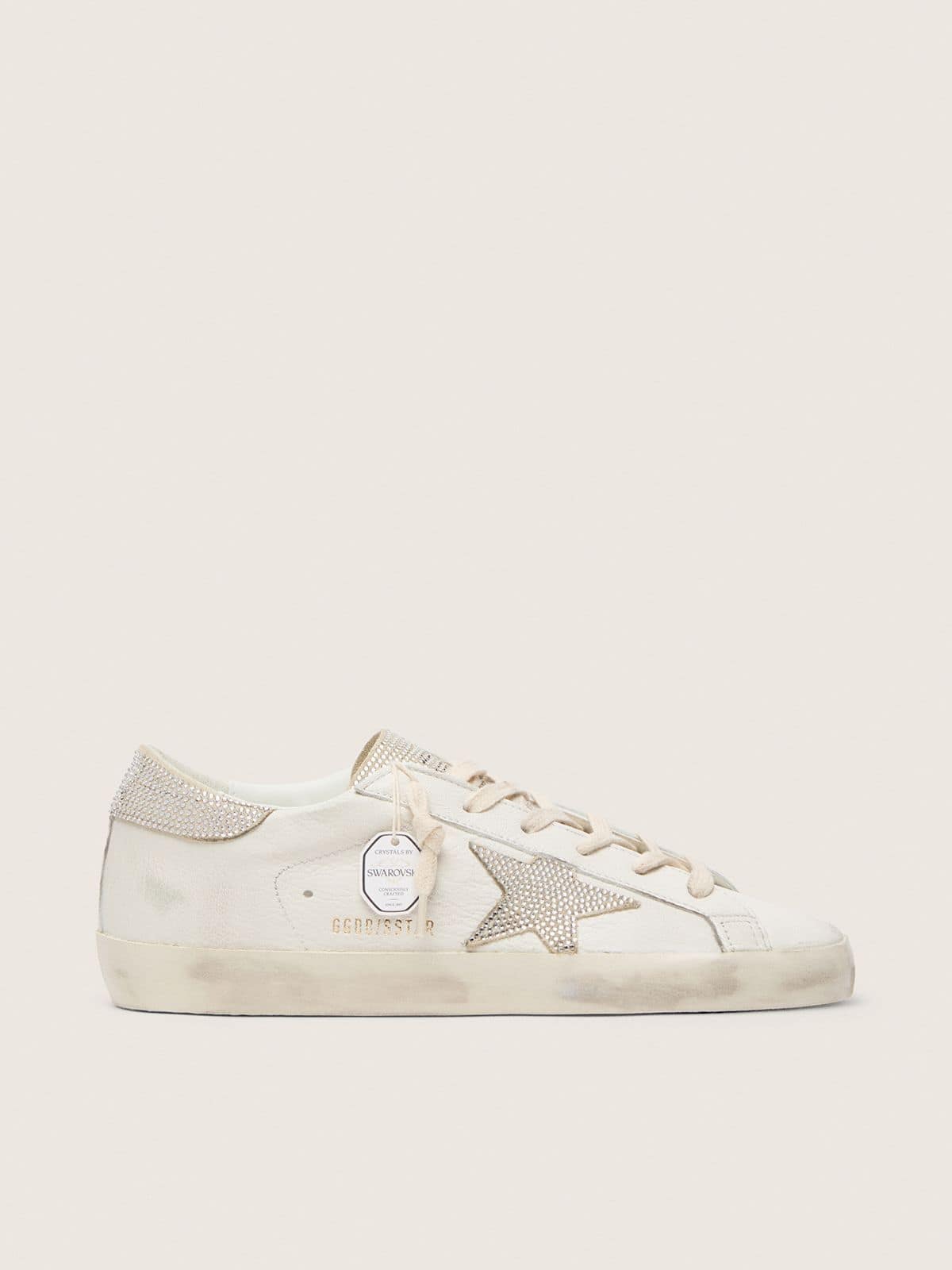 Golden Goose Super-Star Donna in Nappa con Stella e Talloncino con Cristalli Swarovski