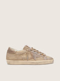 Golden Goose Super-Star Donna in Canvas Tabacco con Stella in Suede e Inserti con Cristalli