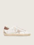 Golden Goose Super-Star Donna con Stella in Suede e Talloncino in Glitter Rosa Pesca