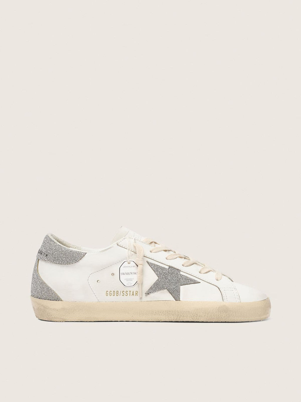 Golden Goose Super-Star Donna con Stella e Talloncino in Cristalli Swarovski Argento