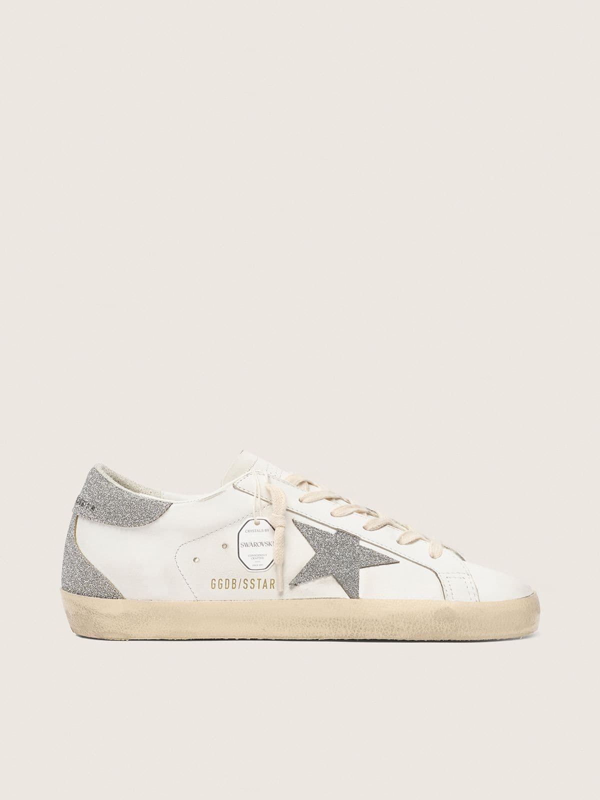 Golden Goose Super-Star Donna con Stella e Talloncino in Cristalli Swarovski Argento