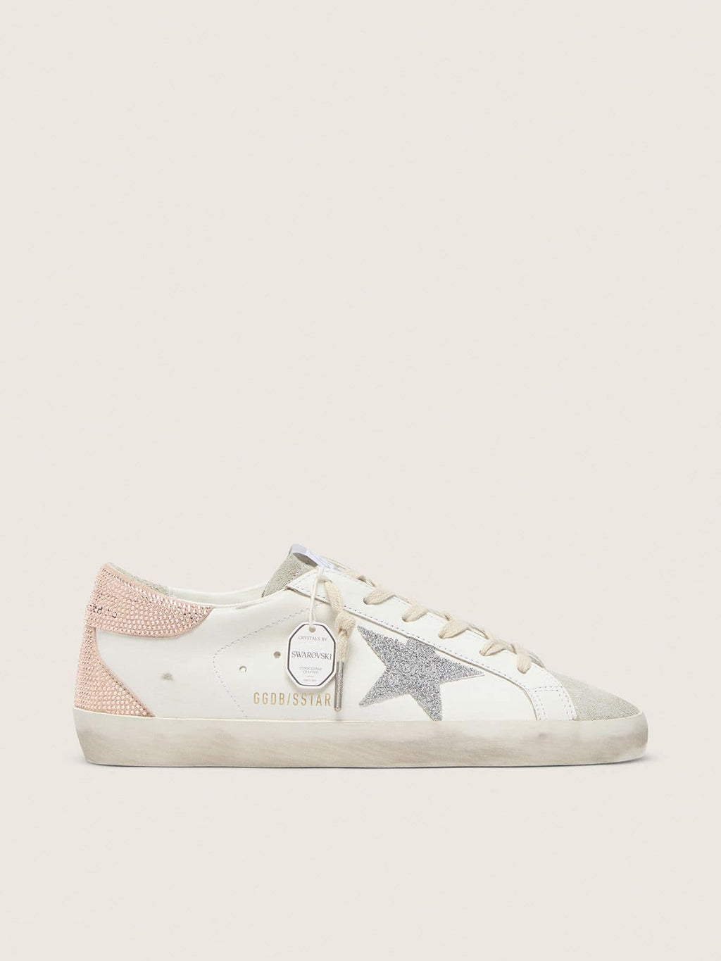 Golden Goose Super-Star Donna in Pelle con Stella e Talloncino in Cristalli Swarovski