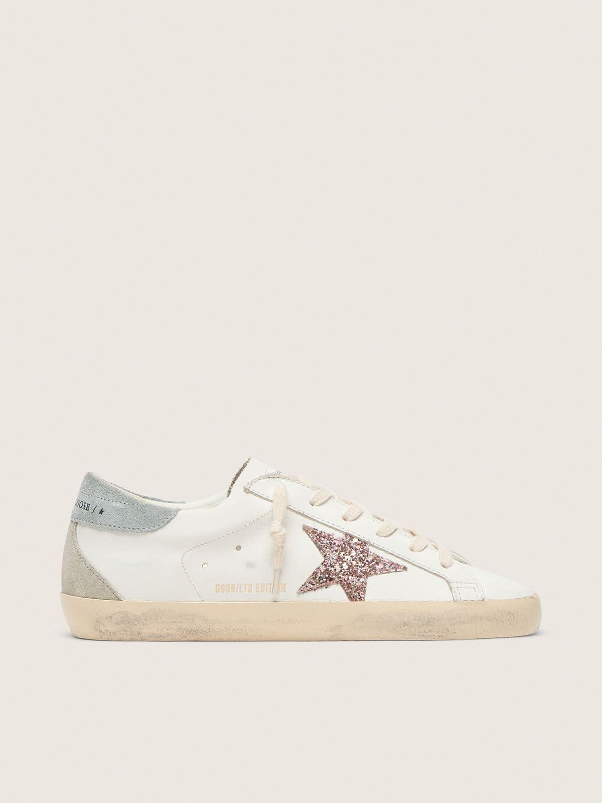 Golden Goose Super-Star Donna Ltd con Stella in Glitter Multicolori e Talloncino in Suede