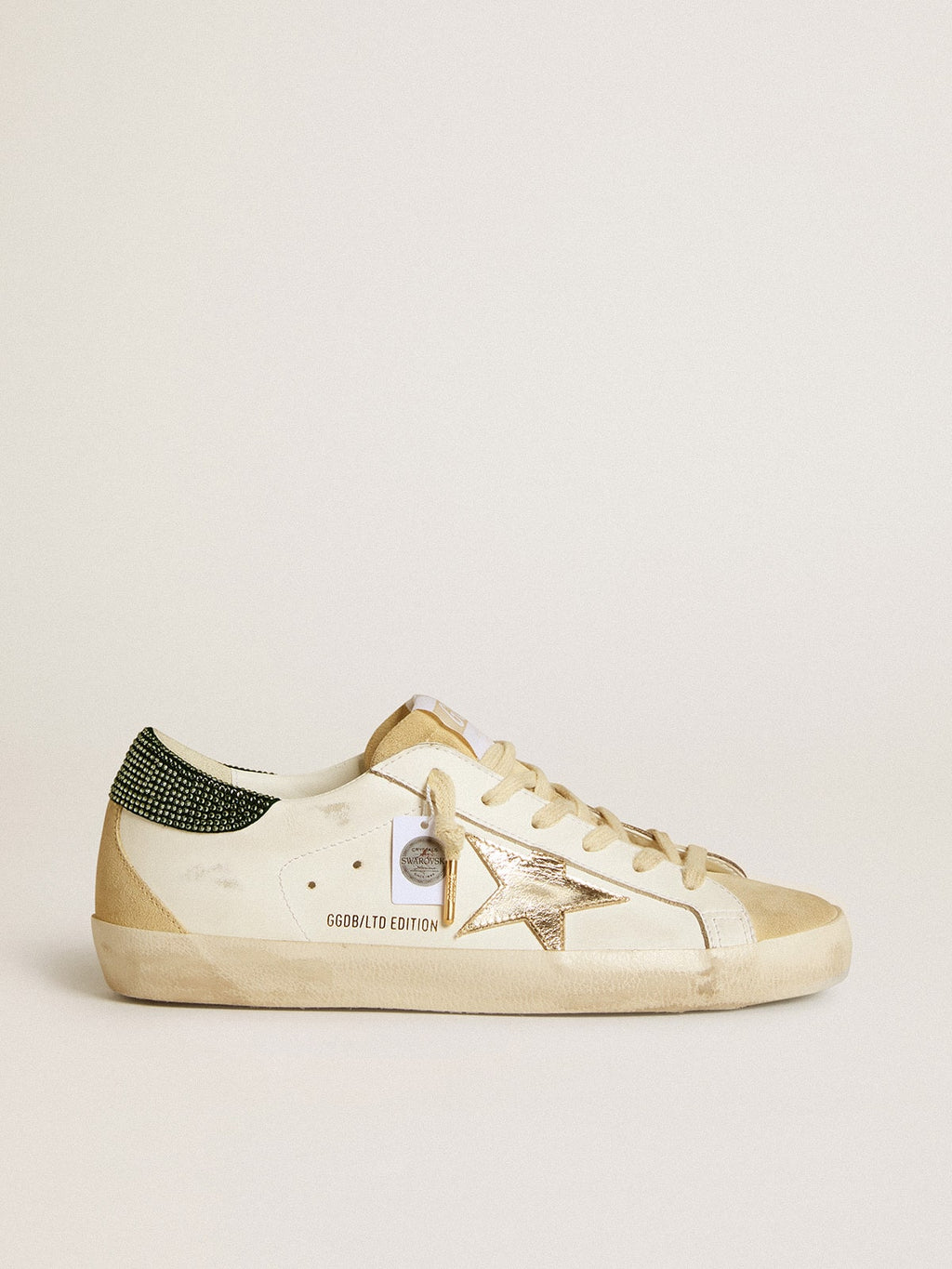 Golden Goose Super-Star Ltd Donna con Stella in Pelle e Talloncino con Cristalli Swarovski