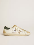 Golden Goose Super-Star Ltd Donna con Stella in Pelle e Talloncino con Cristalli Swarovski