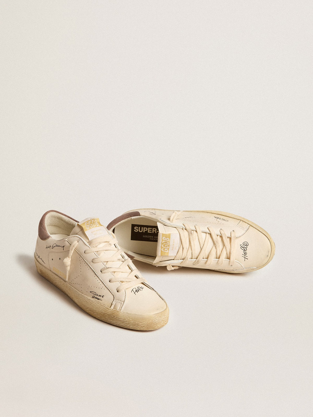 Golden Goose Super-Star Donna in Nappa con Stella Traforata e Talloncino in Suede