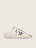 Golden Goose Super-Star Sabot Bio Based con Stella in Glitter Rosa e Punta in Suede