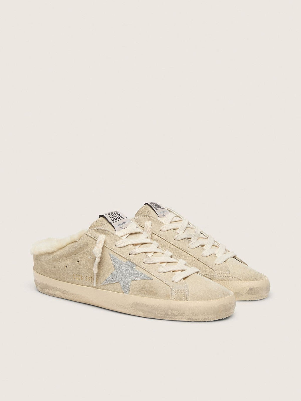 Golden Goose Super-Star Sabot con Stella in Cristalli Swarovski e Fodera in Shearling