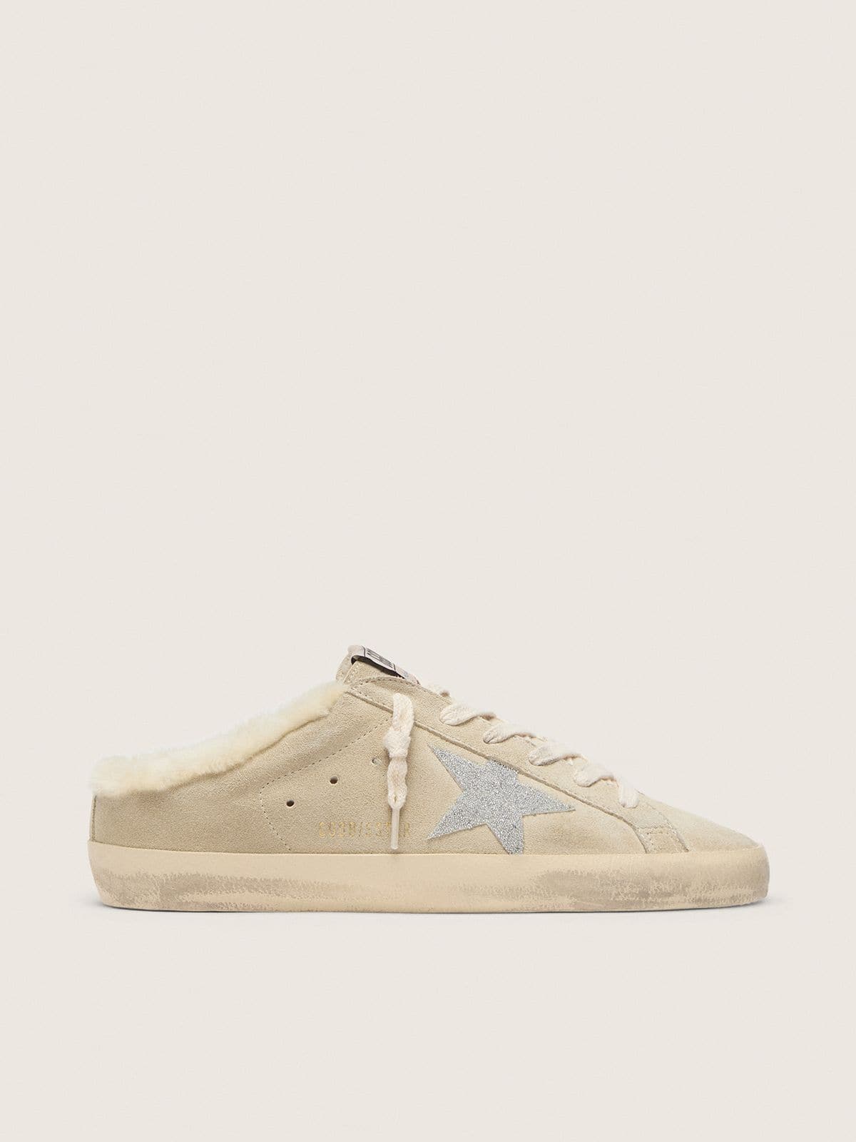 Golden Goose Super-Star Sabot con Stella in Cristalli Swarovski e Fodera in Shearling