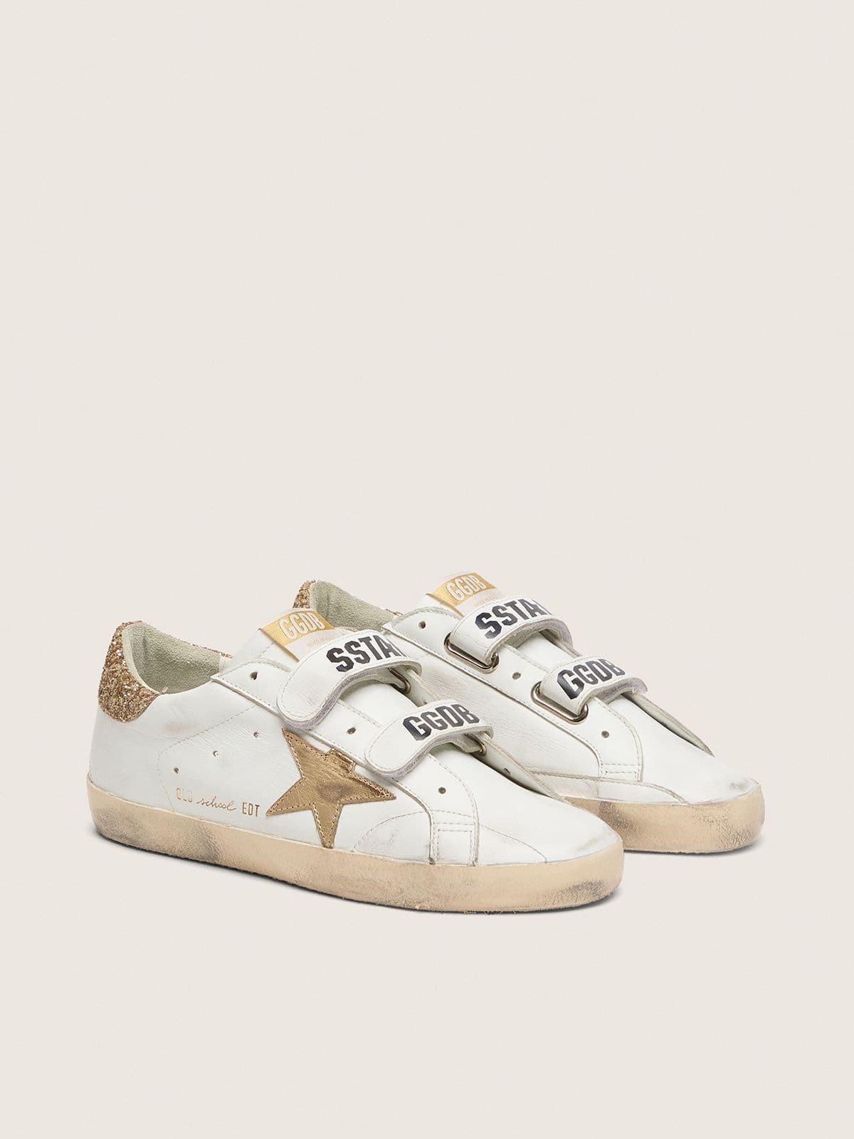 Golden Goose Old School Donna con Stella Dorata in Pelle Laminata