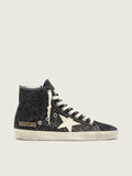 Golden Goose Francy Penstar  in Glitter con Stella Avorio e Talloncino Nero