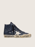 Golden Goose Francy Donna in Glitter Blu Scuro con Stella Bianca