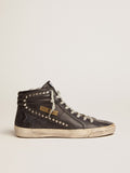 Golden Goose Slide Donna di Colore Nero con Borchie