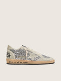 Golden Goose Ball Star Donna in Glitter Argento con Inserti in Suede Ghiaccio